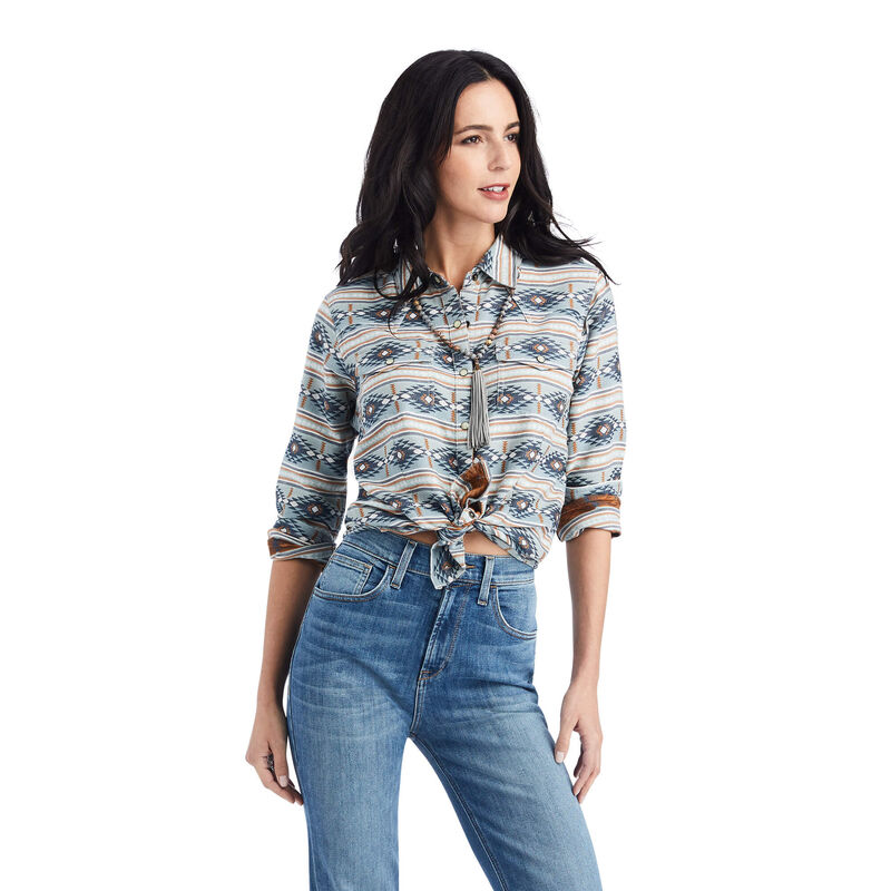 Ariat Hemden Damen - Real Creekside Grau/Navy ( CLJAX-4673 )